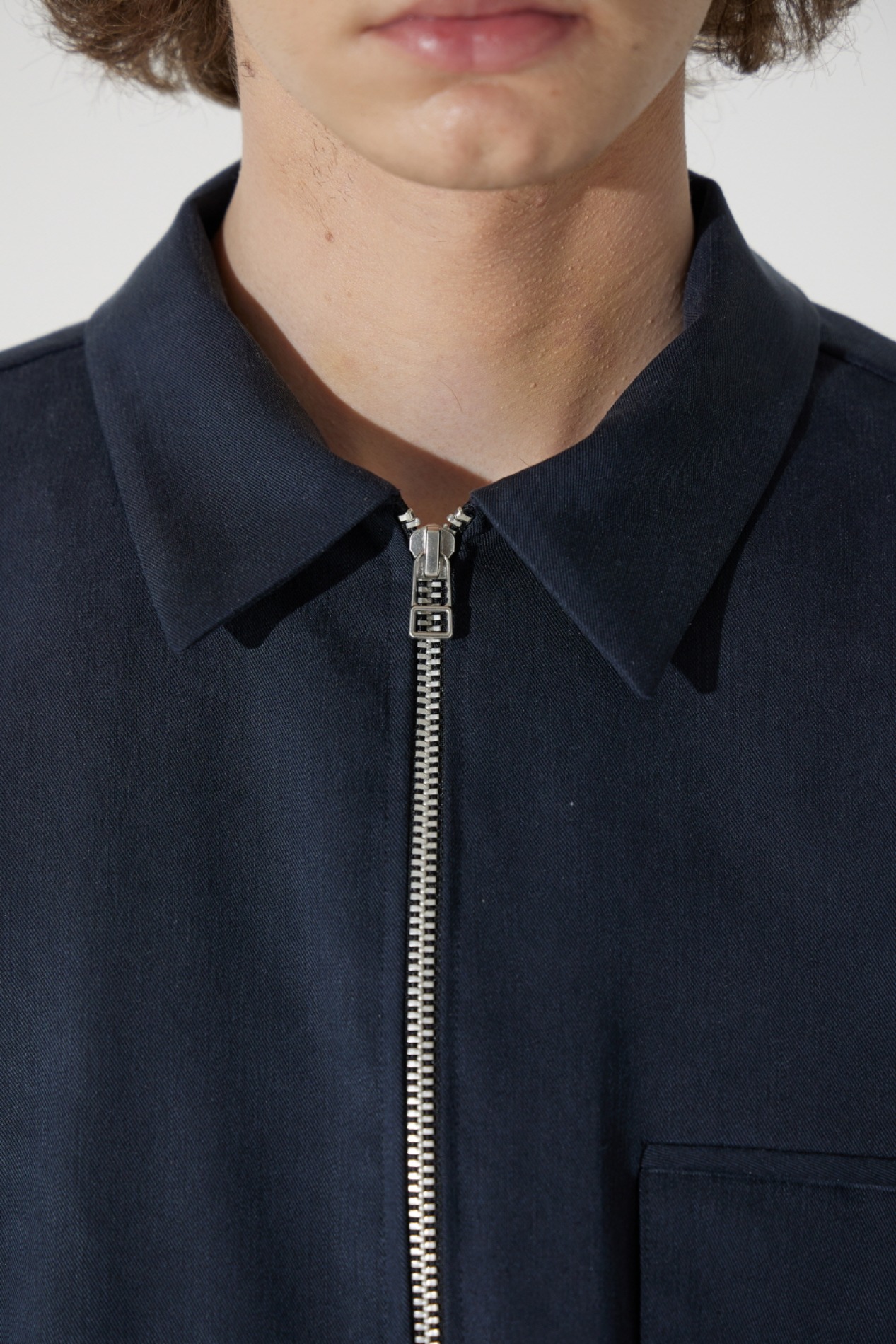 Zipper Two Pocket Shirts Jacket(Navy)